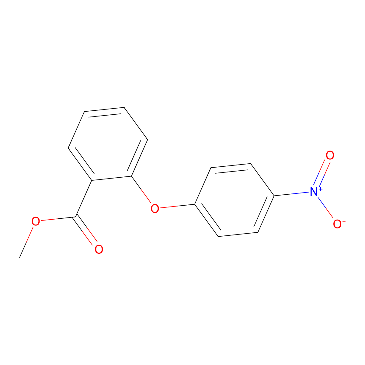 Methyl 2-(4-nitrophenoxy)benzoate molecular structure, CAS 212189-50-9