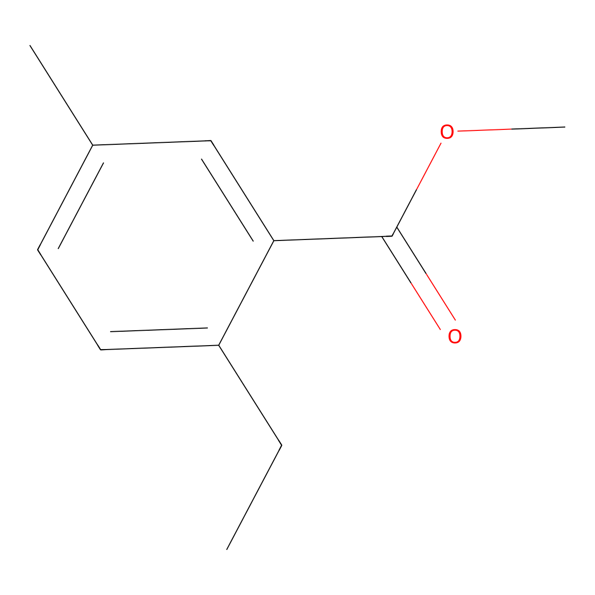 Methyl 2-ethyl-5-methylbenzoate molecular structure, CAS 2121931-16-4