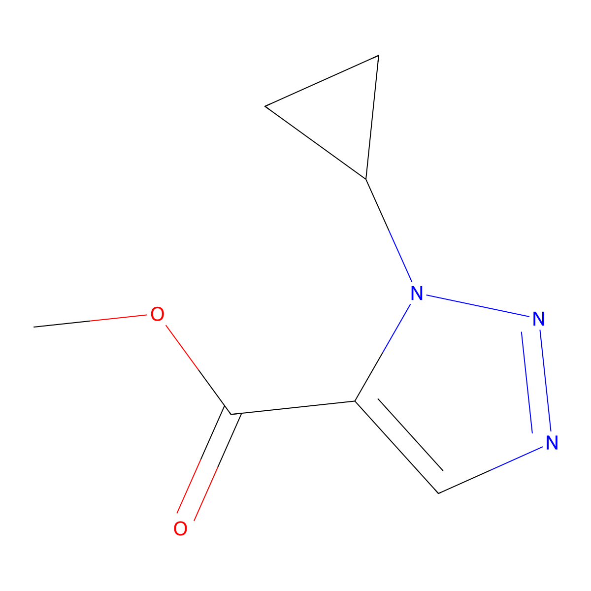 methyl1-cyclopropyl-1H-1,2,3-triazole-5-carboxylate molecular structure, CAS 2121934-62-9