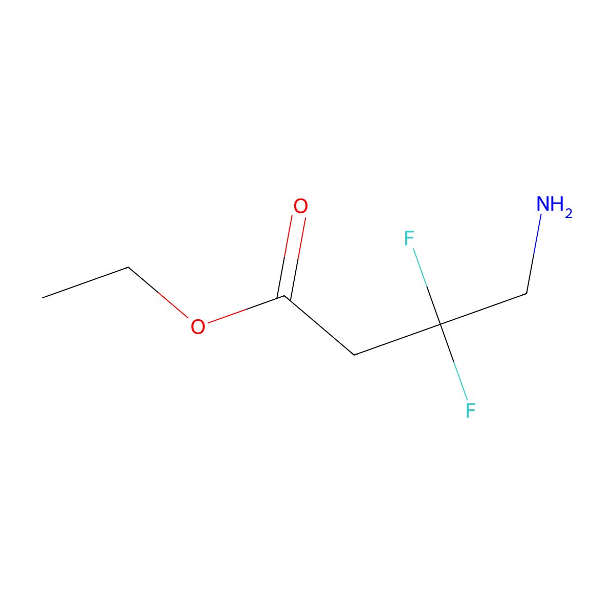 Ethyl 4-amino-3,3-difluorobutanoate molecular structure, CAS 2121940-06-3