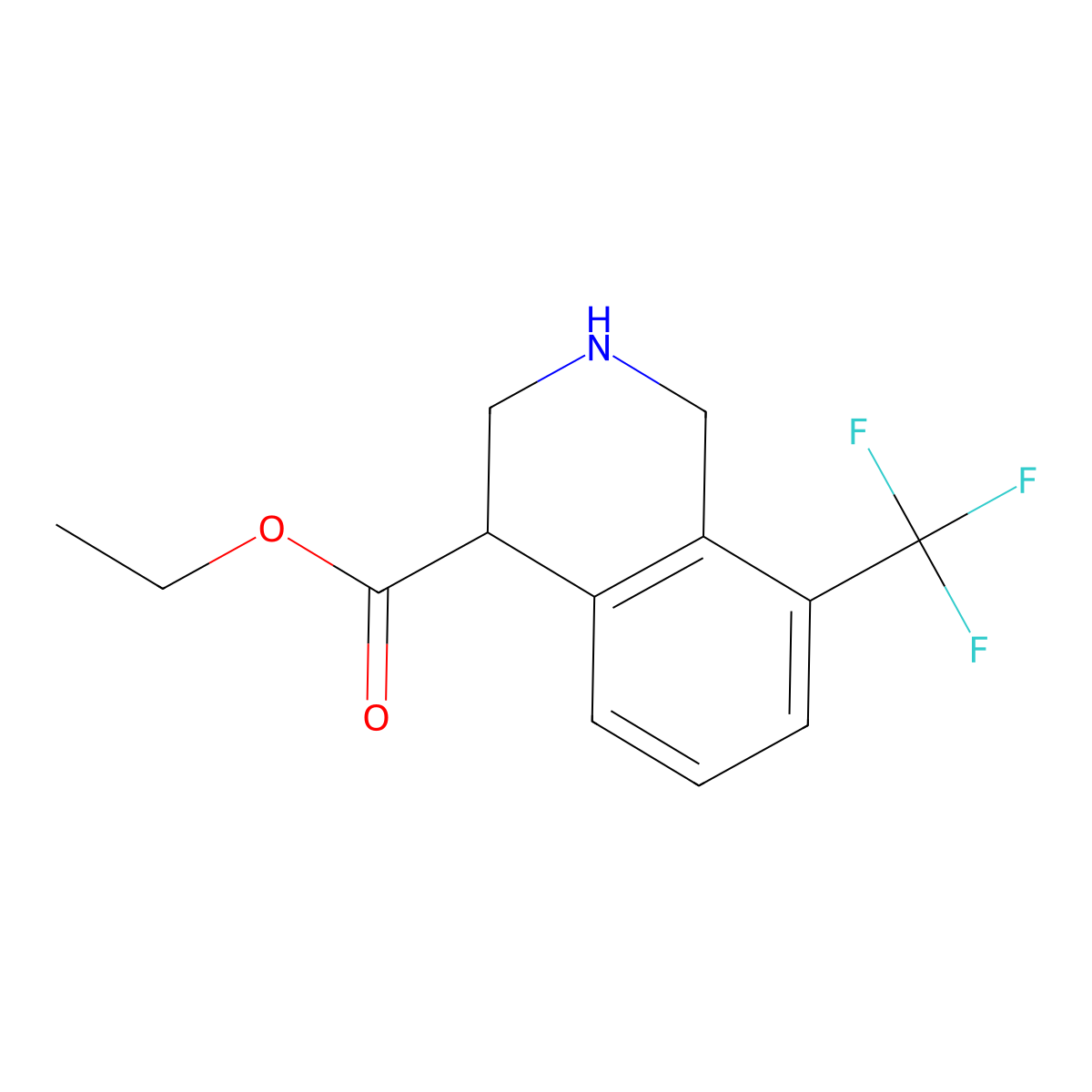 Ethyl 8-(trifluoromethyl)-1,2,3,4-tetrahydroisoquinoline-4-carboxylate molecular structure, CAS 2121961-85-9