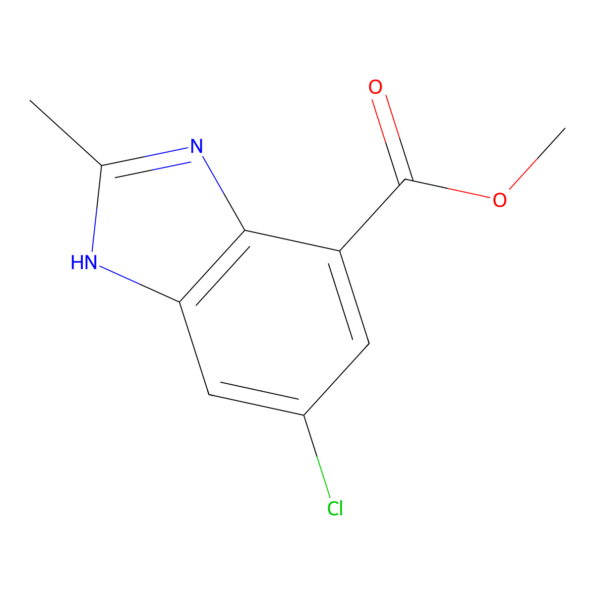 Methyl 6-chloro-2-methyl-1H-benzo[d]imidazole-4-carboxylate molecular structure, CAS 2121991-19-1