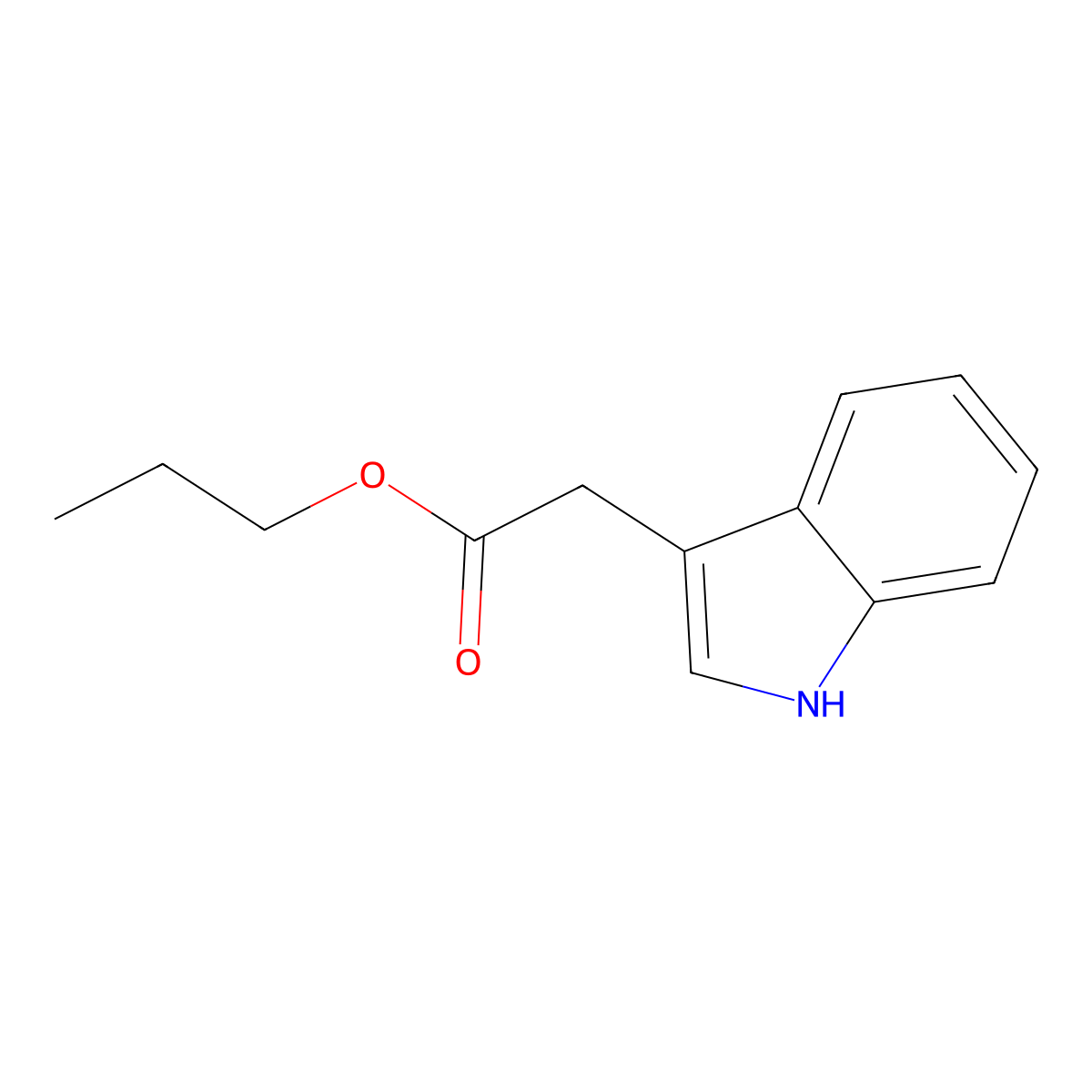 propyl 2-(1H-indol-3-yl)acetate molecular structure, CAS 2122-68-1