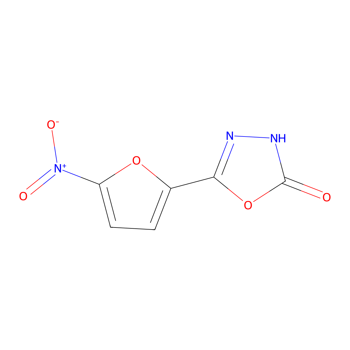 5-(5-Nitro-2-furyl)-1,3,4-oxadiazole-2-ol molecular structure, CAS 2122-86-3
