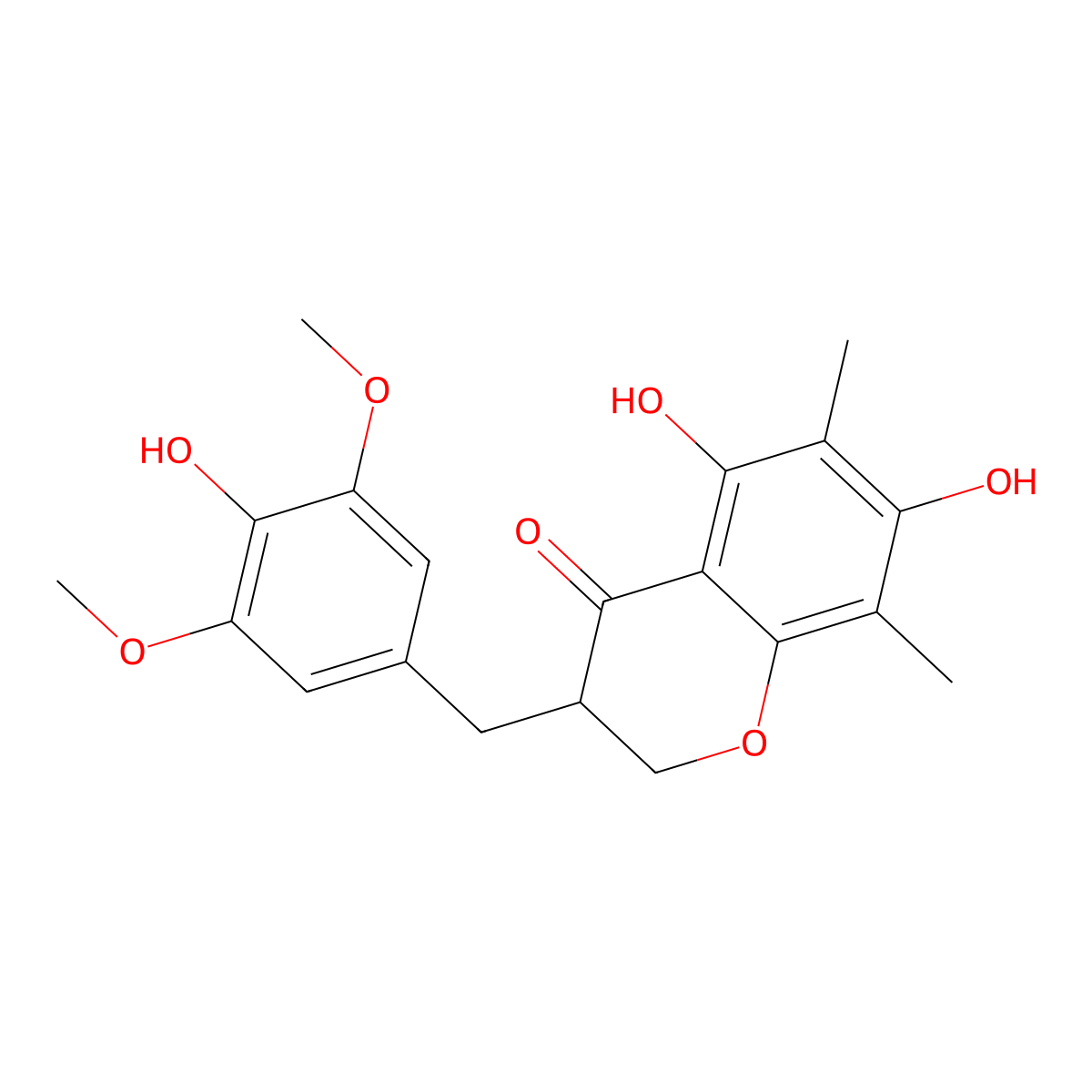 5,7-Dihydroxy-3-(4-hydroxy-3,5-dimethoxybenzyl)-6,8-dimethylchroman-4-one molecular structure, CAS 212201-12-2