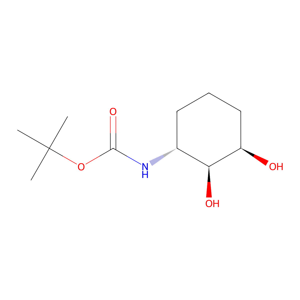 tert-butyl N-[(1R,2S,3R)-2,3-dihydroxycyclohexyl]carbamate molecular structure, CAS 212203-92-4