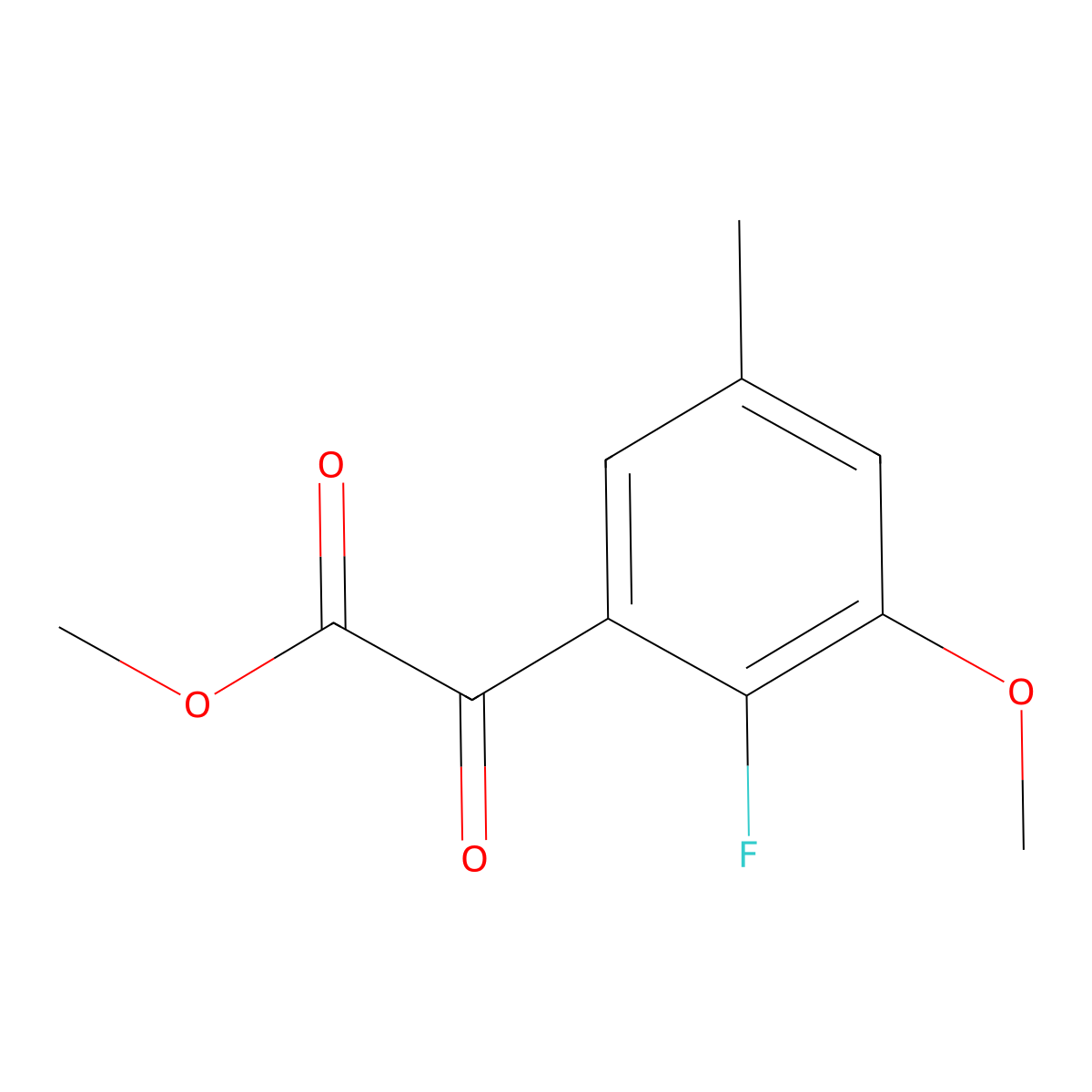 Methyl 2-fluoro-3-methoxy-5-methyl-alpha-oxobenZeneacetate molecular structure, CAS 2122043-09-6