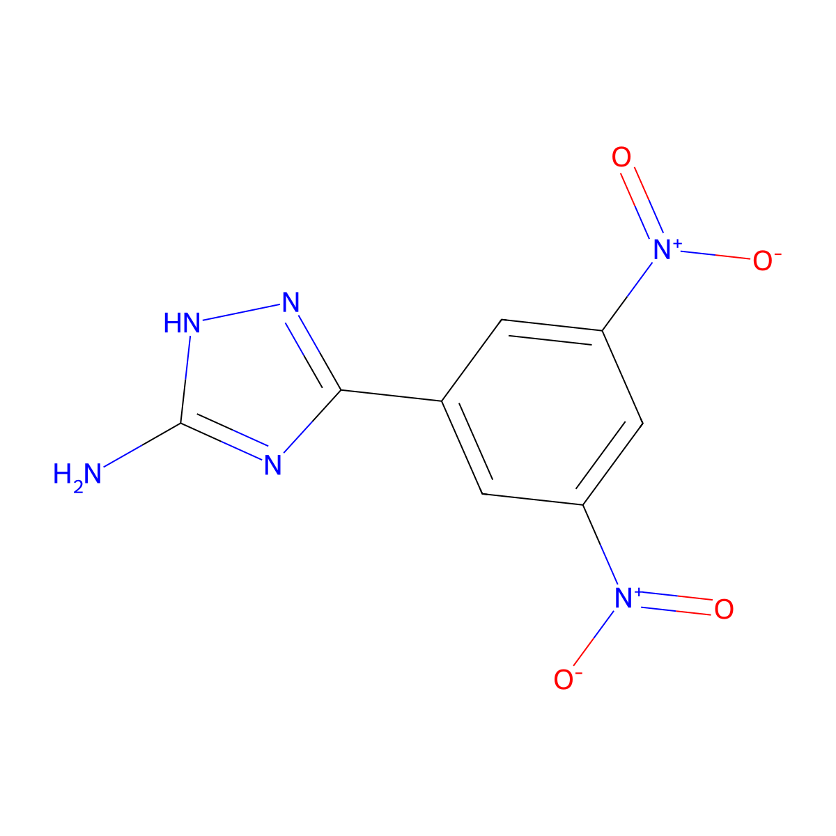 3-(3,5-dinitrophenyl)-1H-1,2,4-triazol-5-amine molecular structure, CAS 212205-55-5