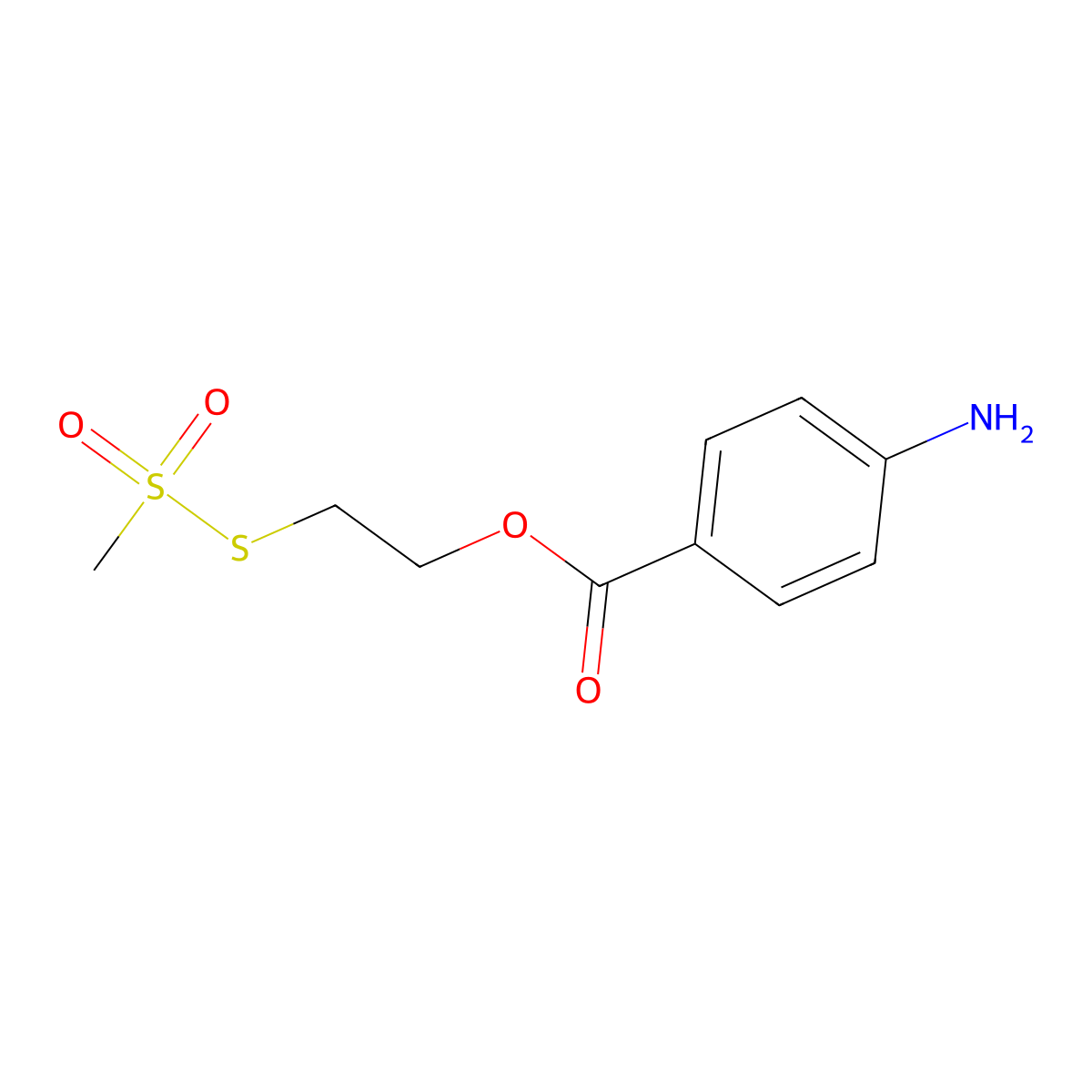 Benzocaine Methanethiosulfonate molecular structure, CAS 212207-24-4