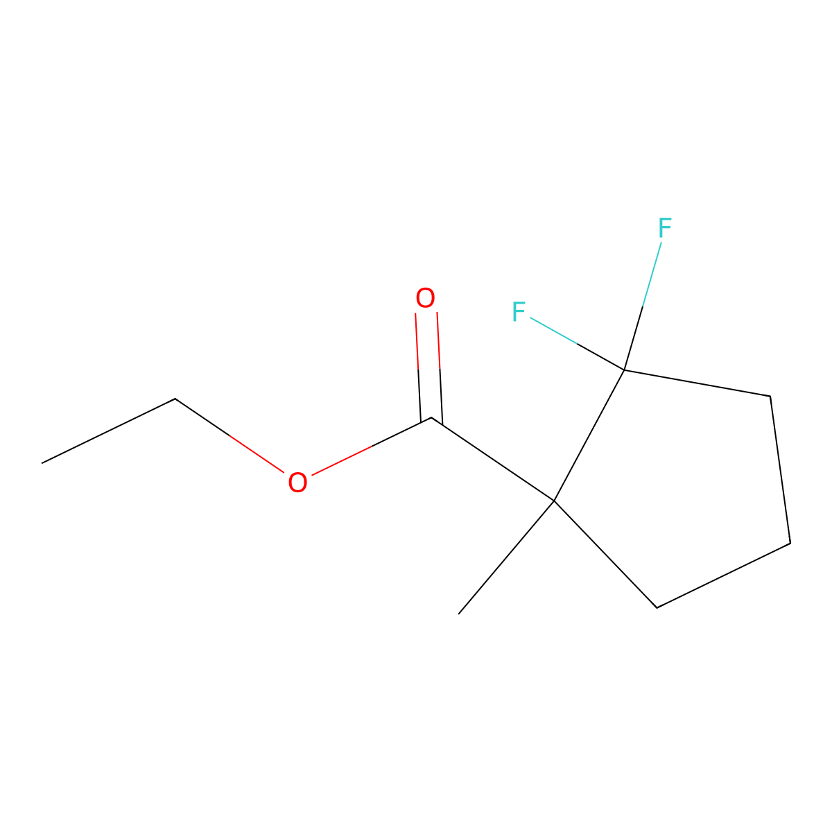 Ethyl 2,2-difluoro-1-methylcyclopentane-1-carboxylate molecular structure, CAS 2122118-46-9