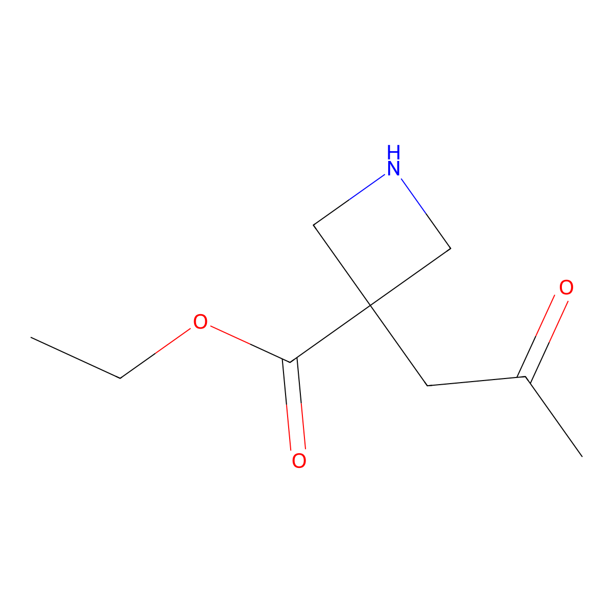 Ethyl 3-(2-oxopropyl)azetidine-3-carboxylate molecular structure, CAS 2122151-02-2
