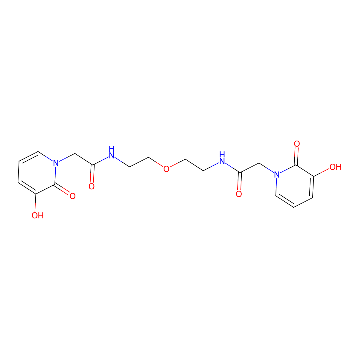 N,N'-(Oxybis(ethane-2,1-diyl))bis(2-(3-hydroxy-2-oxopyridin-1(2H)-yl)acetamide) molecular structure, CAS 2122211-48-5
