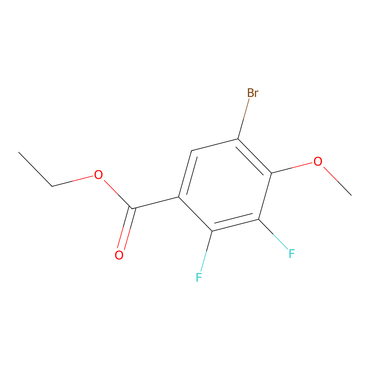 Ethyl 5-bromo-2,3-difluoro-4-methoxybenzoate molecular structure, CAS 2122218-35-1