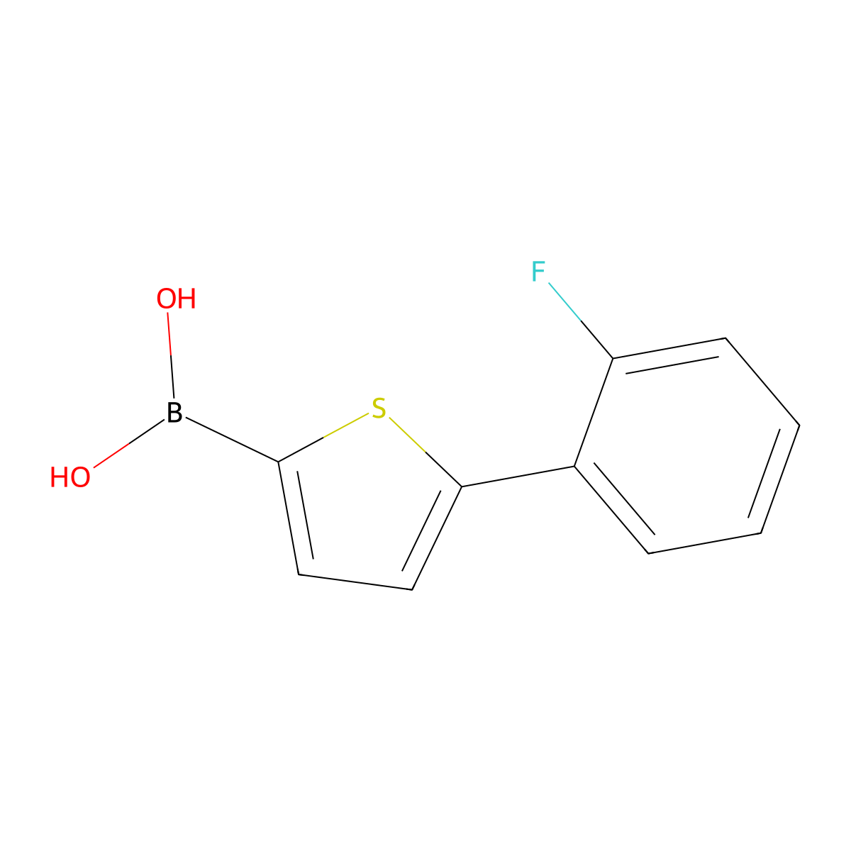 (5-(2-Fluorophenyl)thiophen-2-yl)boronic acid molecular structure, CAS 2122282-68-0