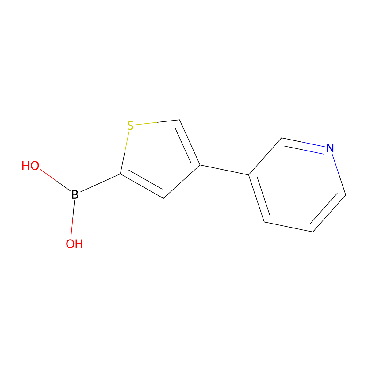Boronic acid, B-[4-(3-pyridinyl)-2-thienyl]- molecular structure, CAS 2122282-89-5