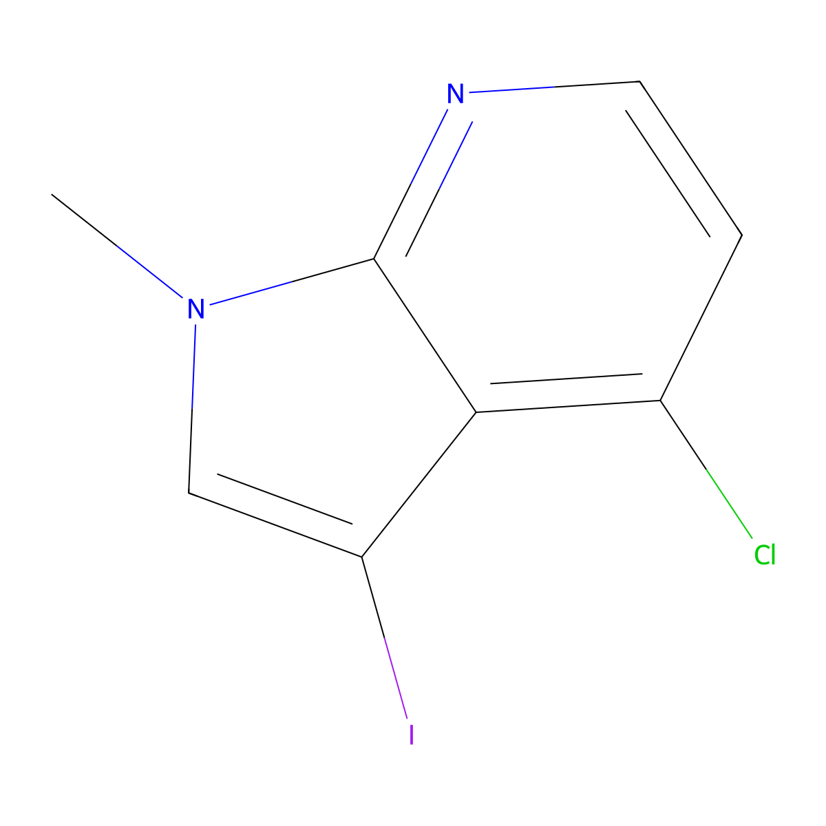 4-chloro-3-iodo-1-methyl-1H-pyrrolo[2,3-b]pyridine molecular structure, CAS 2122311-82-2