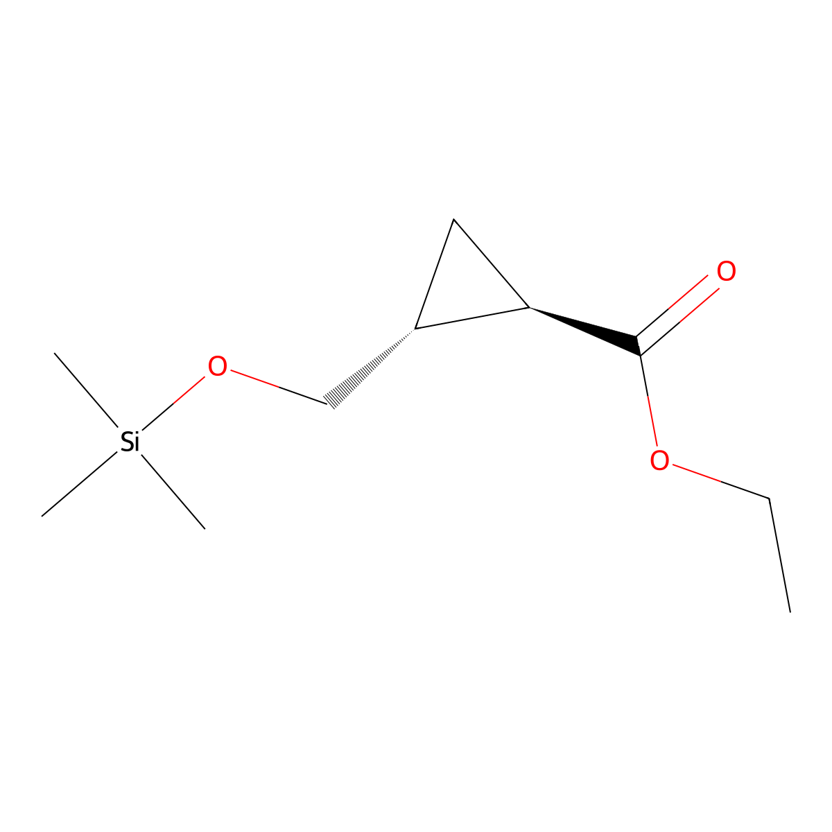 Ethyl (1R,2R)-2-(((trimethylsilyl)oxy)methyl)cyclopropane-1-carboxylate molecular structure, CAS 2122316-07-6