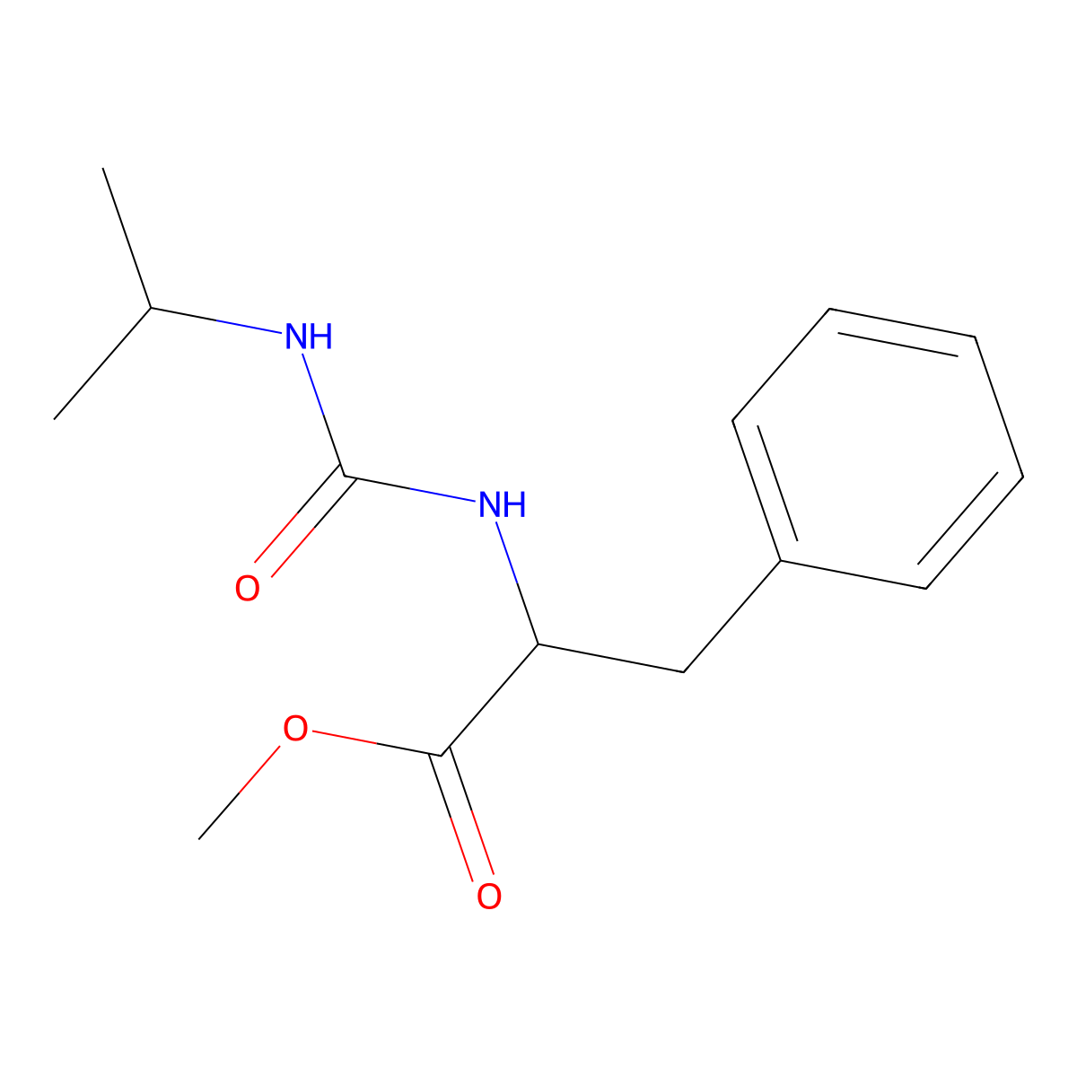 Methyl 3-phenyl-2-(propan-2-ylcarbamoylamino)propanoate molecular structure, CAS 2122317-43-3