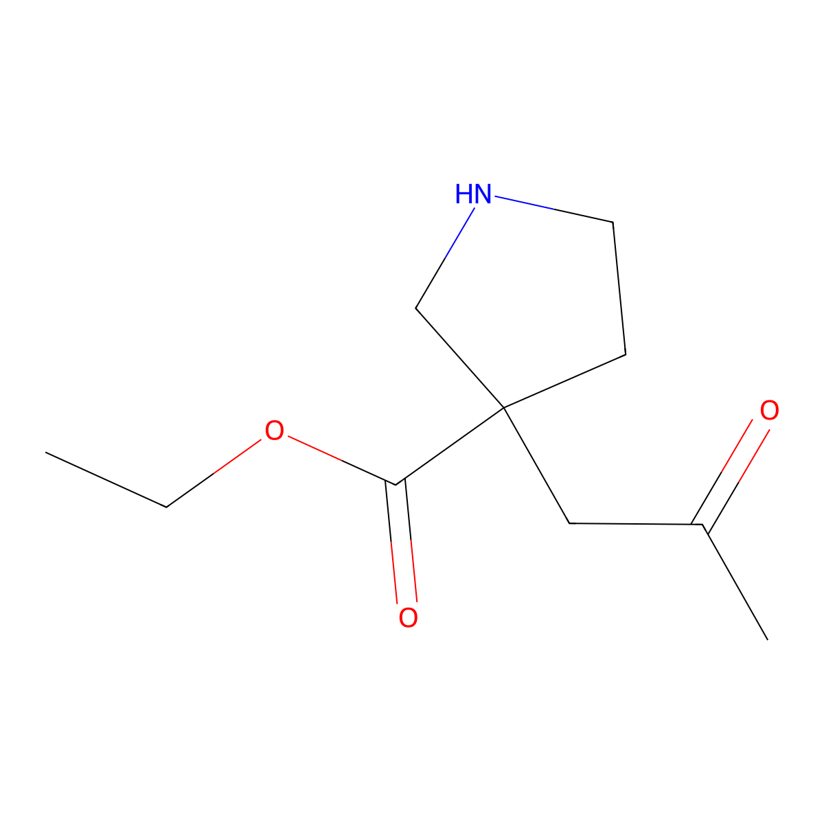 Ethyl 3-(2-oxopropyl)pyrrolidine-3-carboxylate molecular structure, CAS 2122423-86-1