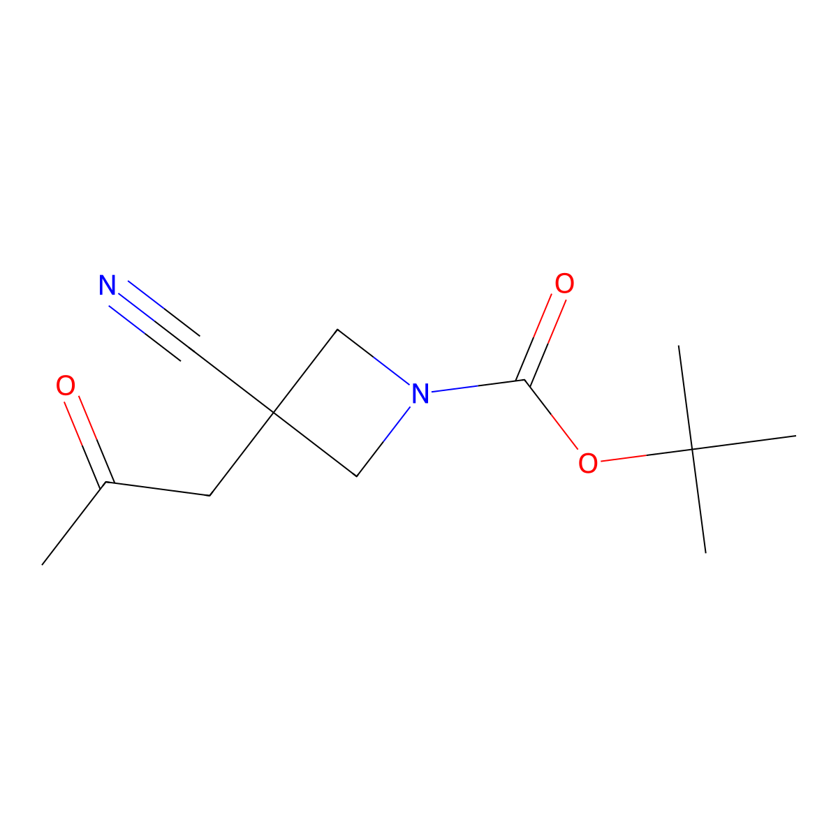 Tert-butyl 3-cyano-3-(2-oxopropyl)azetidine-1-carboxylate molecular structure, CAS 2122452-59-7