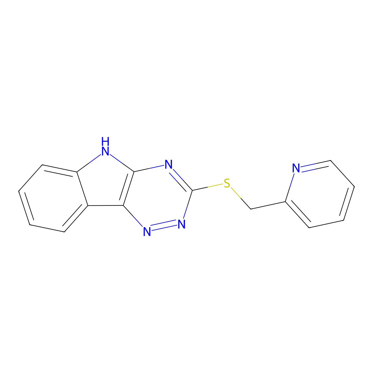 3-(pyridin-2-ylmethylsulfanyl)-5H-[1,2,4]triazino[5,6-b]indole molecular structure, CAS 212246-19-0