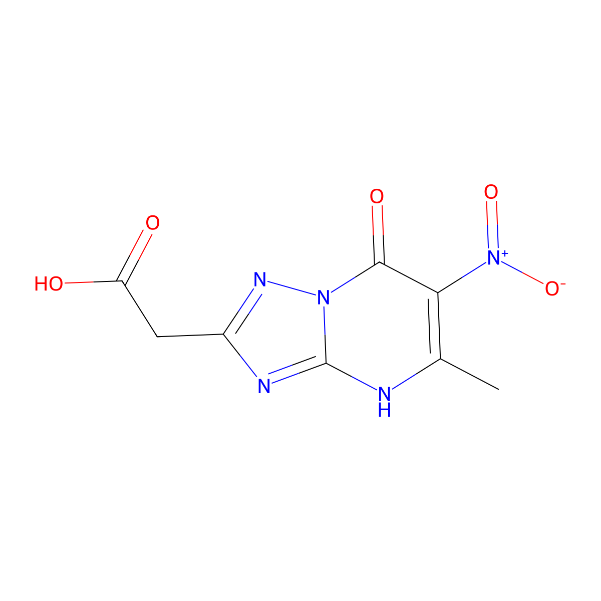 2-(5-methyl-6-nitro-7-oxo-1H-[1,2,4]triazolo[1,5-a]pyrimidin-2-yl)acetic acid molecular structure, CAS 212248-06-1