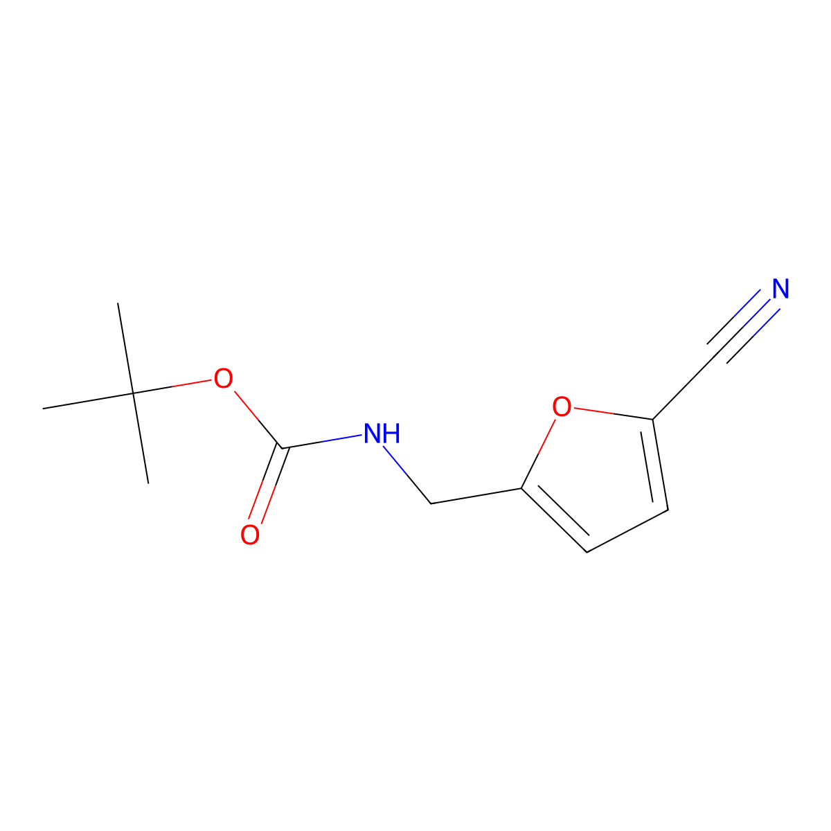 tert-butyl N-[(5-cyanofuran-2-yl)methyl]carbamate molecular structure, CAS 2122503-69-7