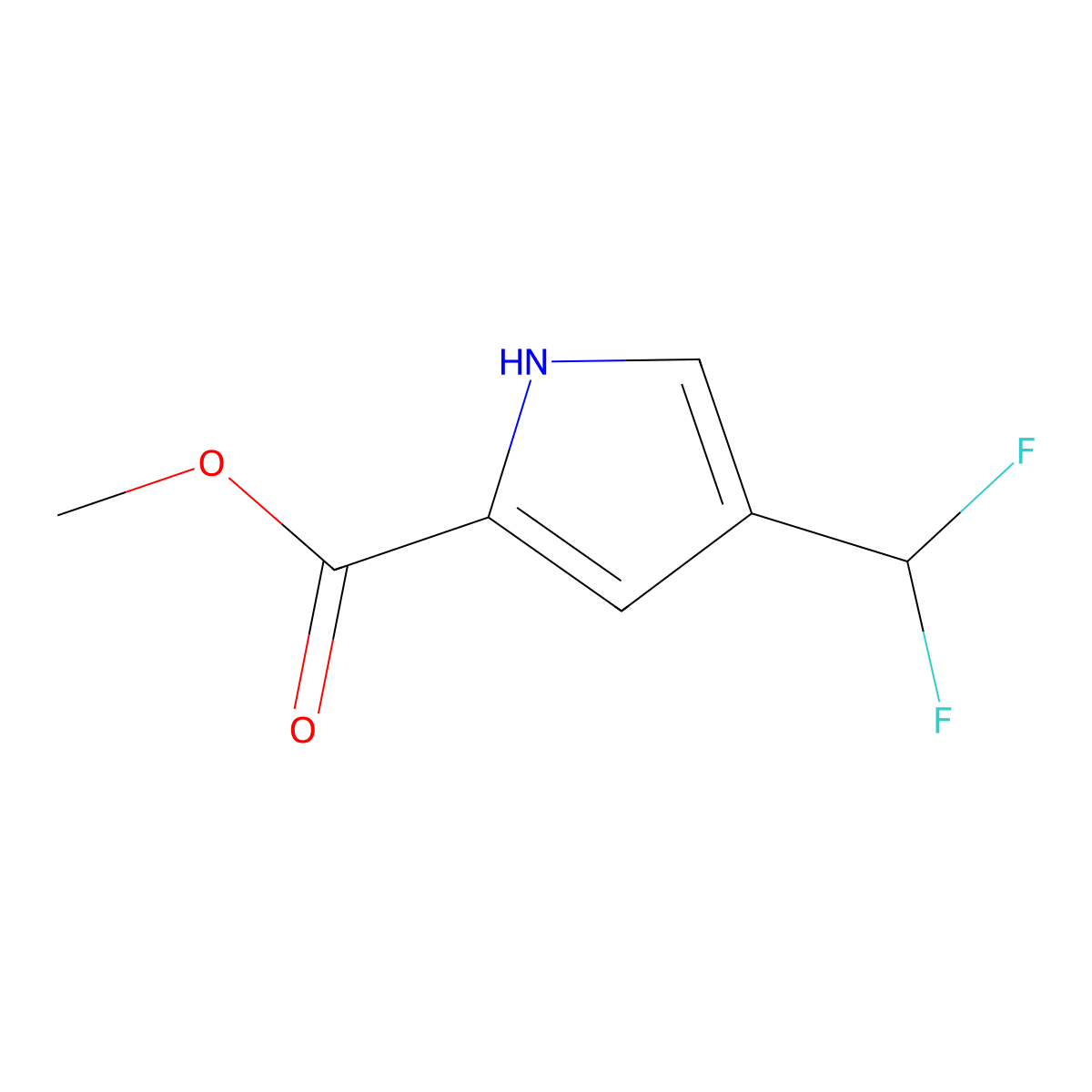 4-Difluoromethyl-1H-pyrrole-2-carboxylic acid methyl ester molecular structure, CAS 2122517-73-9
