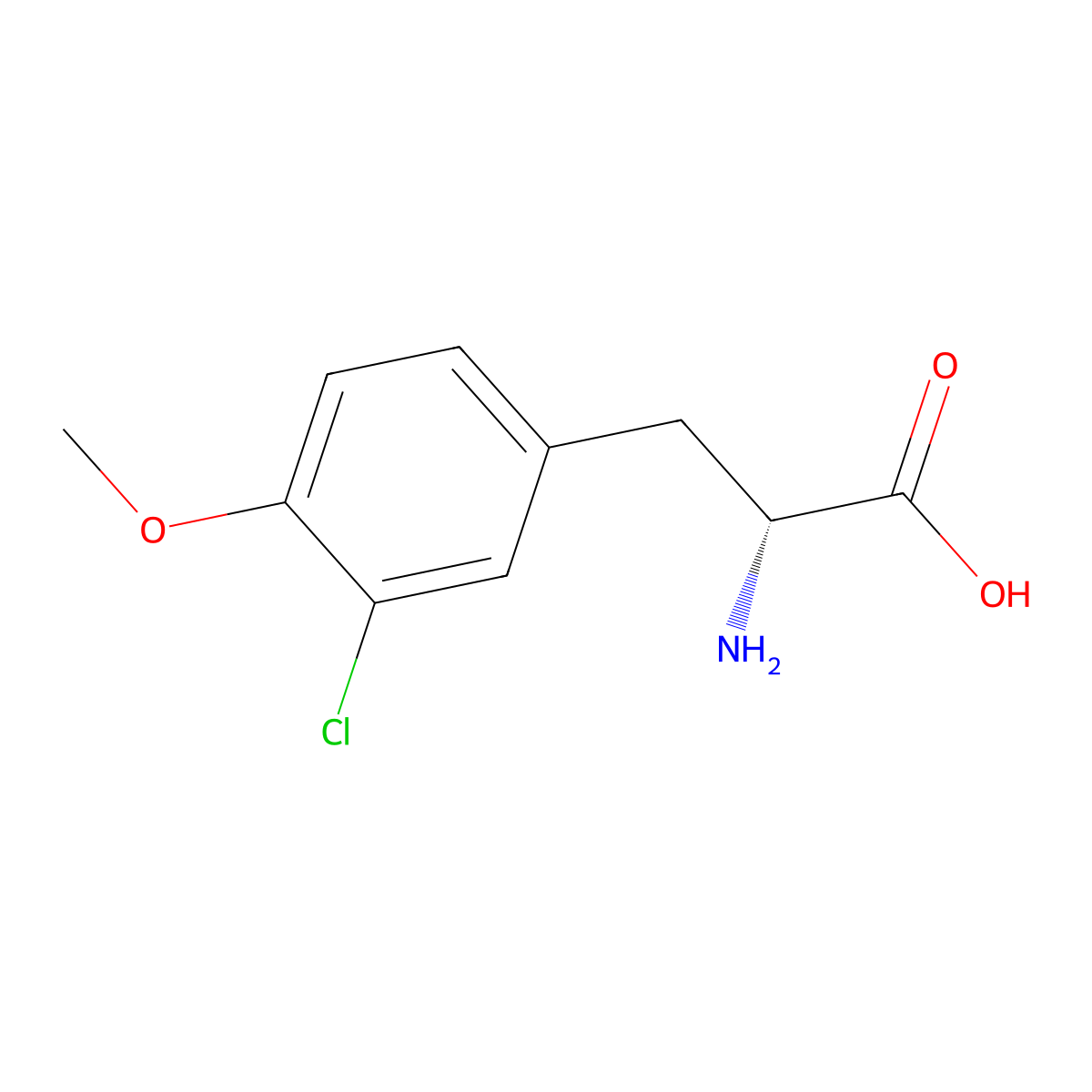 3-Chloro-o-methyl-d-tyrosine molecular structure, CAS 212252-91-0