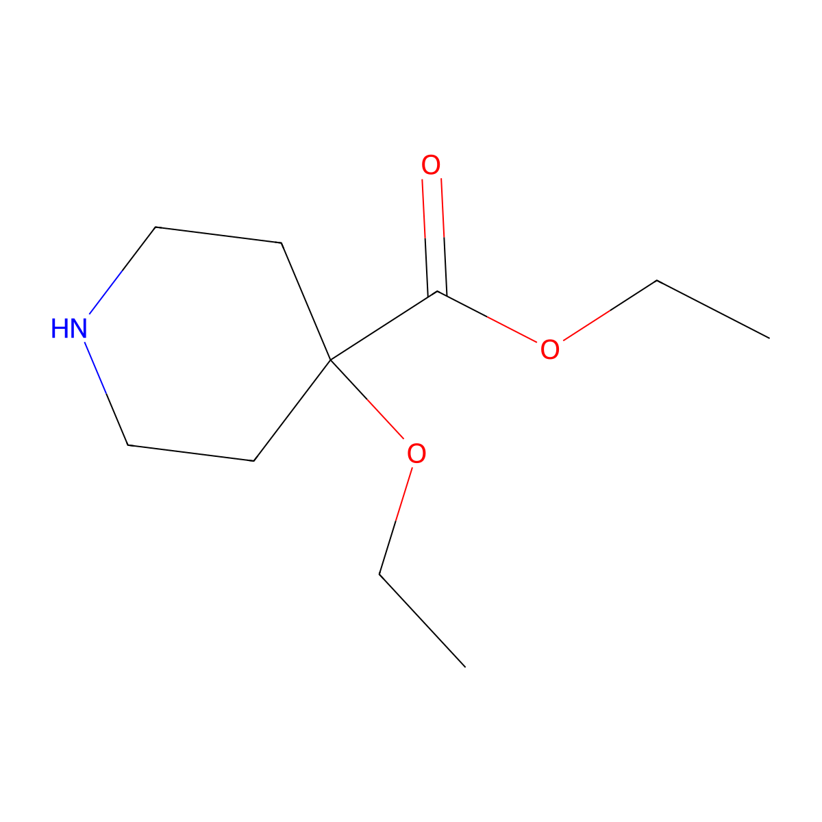 Ethyl 4-ethoxypiperidine-4-carboxylate molecular structure, CAS 2122524-82-5