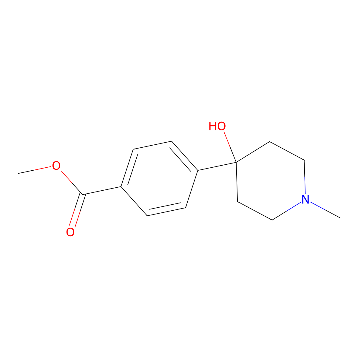 Methyl 4-(4-hydroxy-1-methylpiperidin-4-yl)benzoate molecular structure, CAS 2122537-23-7