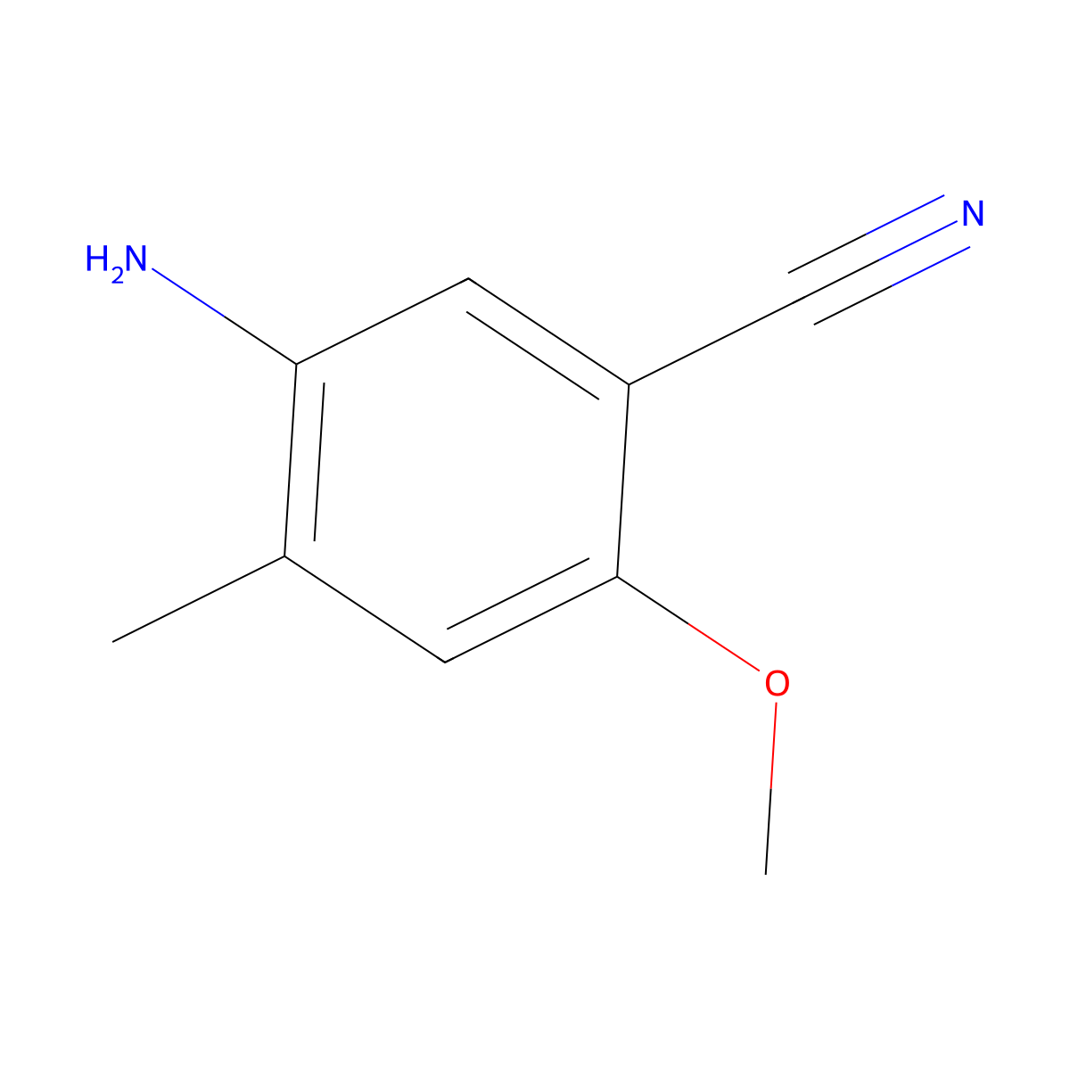 5-Amino-2-methoxy-4-methylbenzonitrile molecular structure, CAS 2122548-84-7