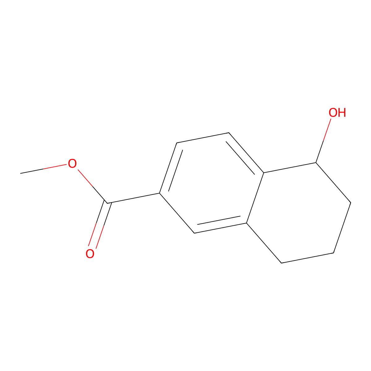 Methyl 5-hydroxy-5,6,7,8-tetrahydronaphthalene-2-carboxylate molecular structure, CAS 212259-52-4