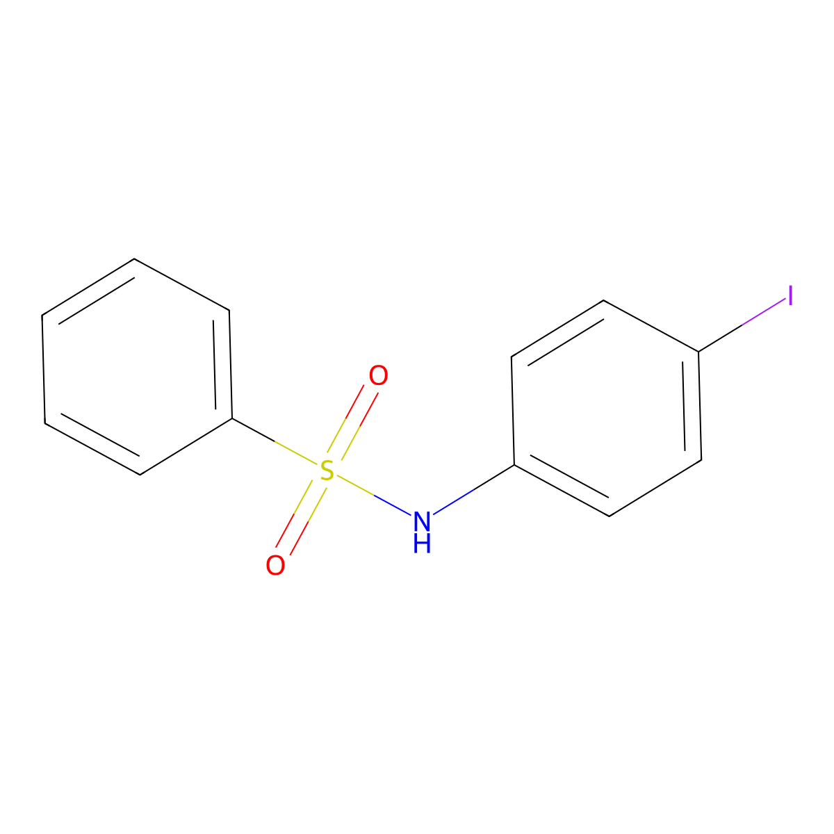 N-(4-iodophenyl)benzenesulfonamide molecular structure, CAS 21226-24-4