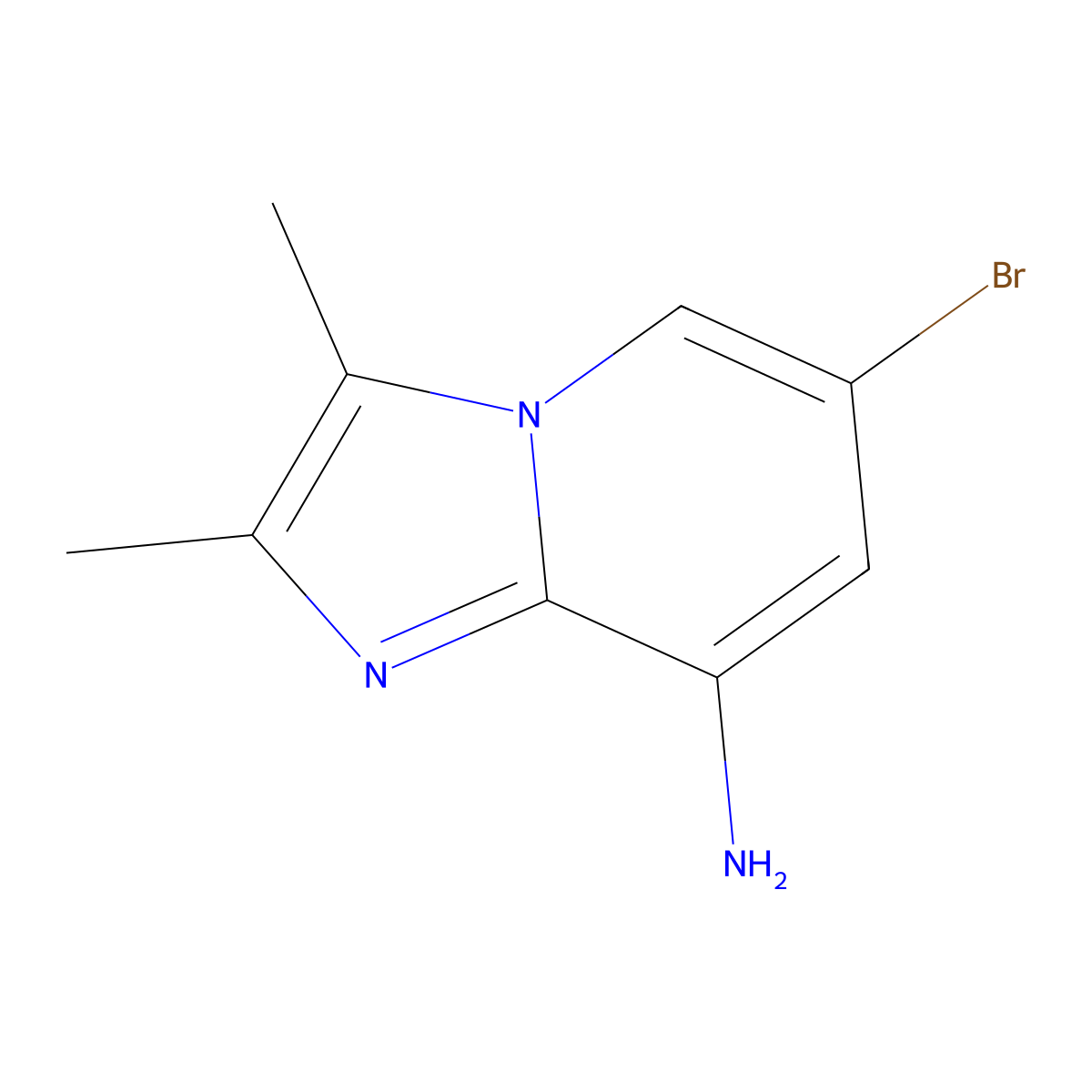 6-Bromo-2,3-dimethylimidazo[1,2-a]pyridin-8-ylamine molecular structure, CAS 212268-15-0