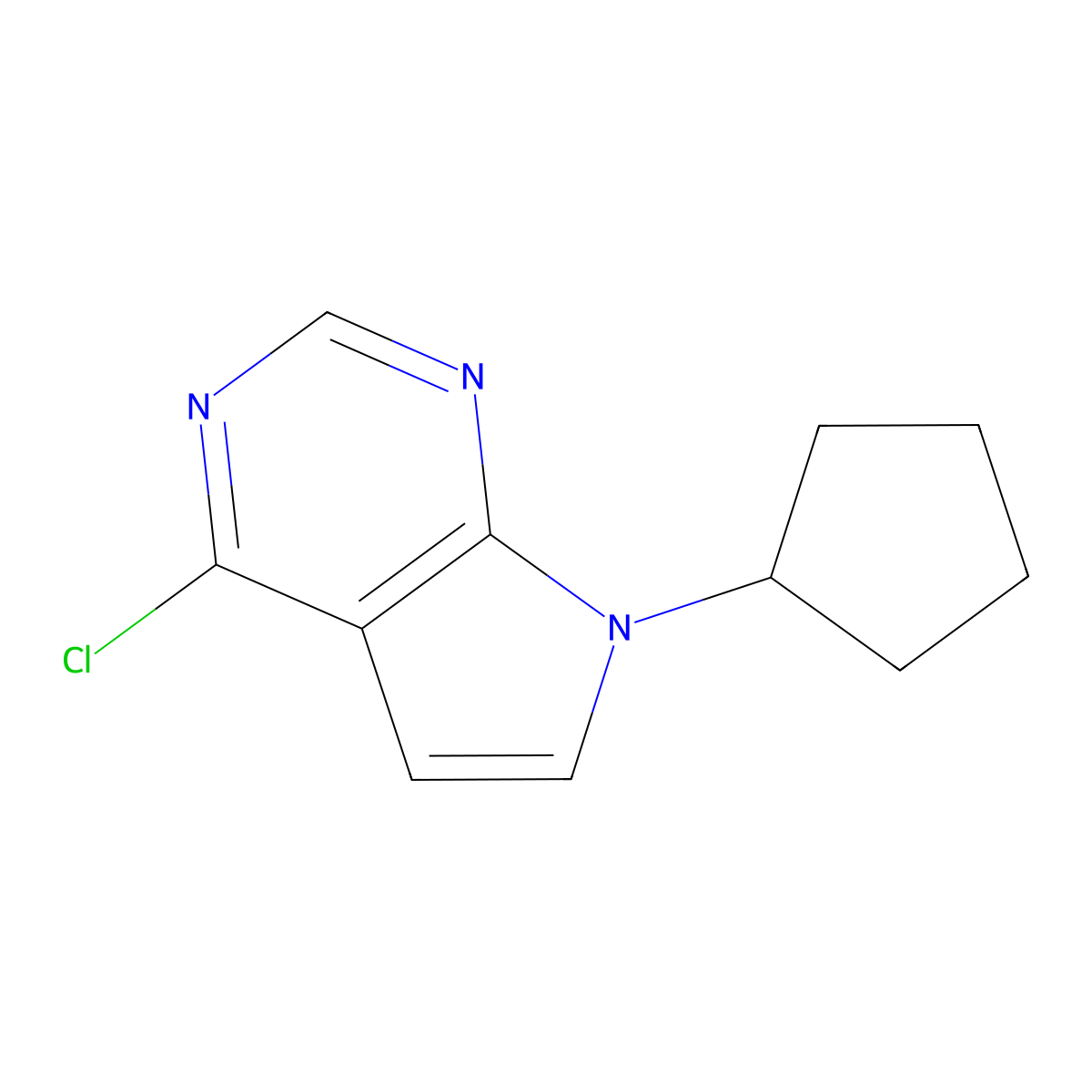 4-Chloro-7-cyclopentyl-7H-pyrrolo[2,3-d]pyrimidine molecular structure, CAS 212268-44-5