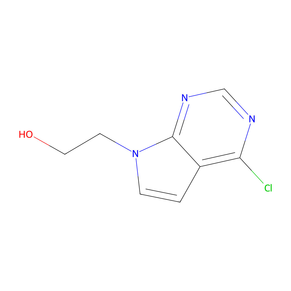 2-(4-Chloro-7H-pyrrolo[2,3-D]pyrimidin-7-YL)ethanol molecular structure, CAS 212268-45-6
