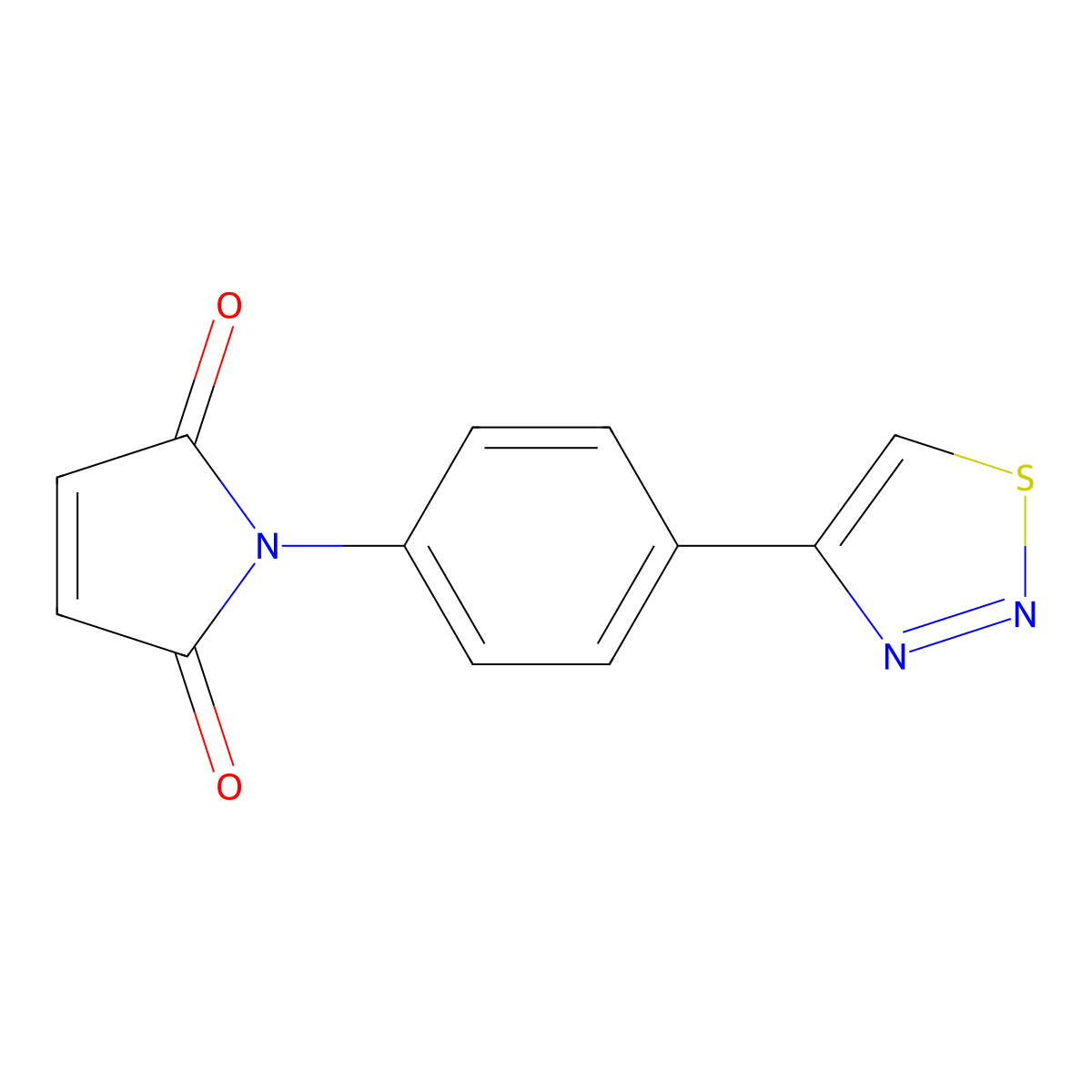 1H-Pyrrole-2,5-dione, 1-[4-(1,2,3-thiadiazol-4-yl)phenyl]- molecular structure, CAS 212269-27-7