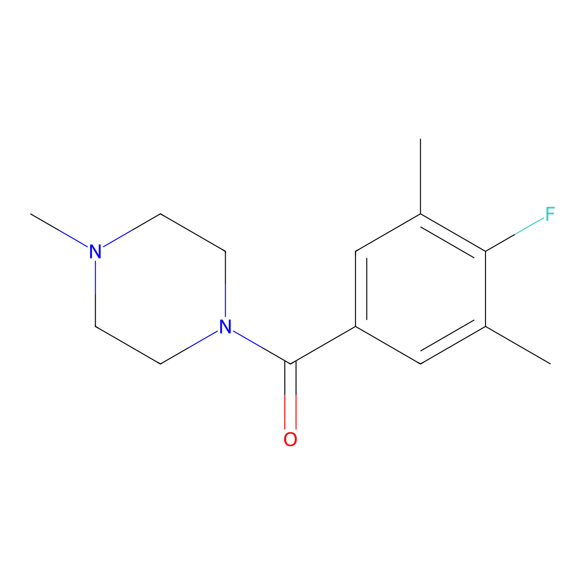 (4-Fluoro-3,5-dimethylphenyl)(4-methylpiperazin-1-yl)methanone molecular structure, CAS 2122706-16-3