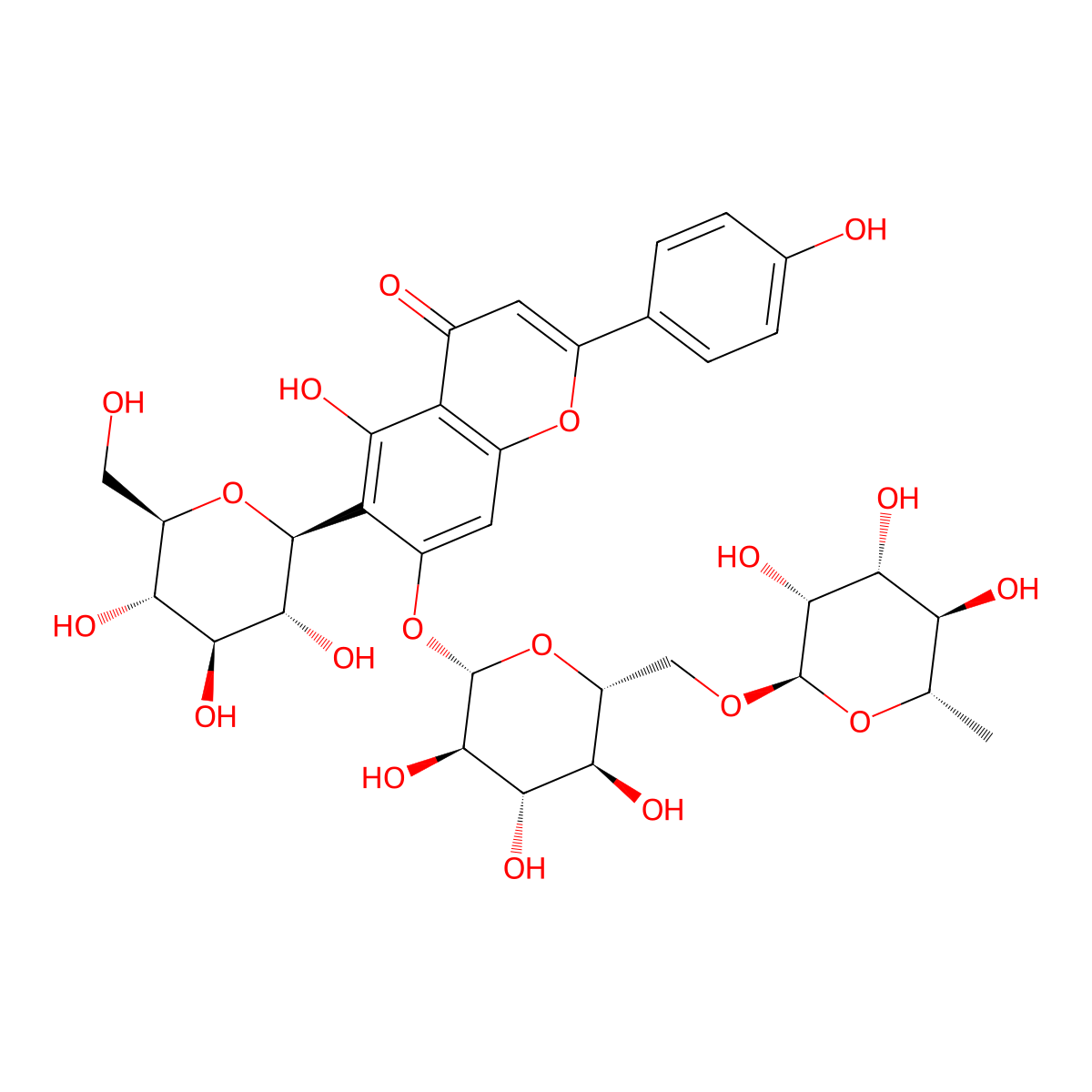 Isovitexin 7-O-rutinoside molecular structure, CAS 212271-10-8