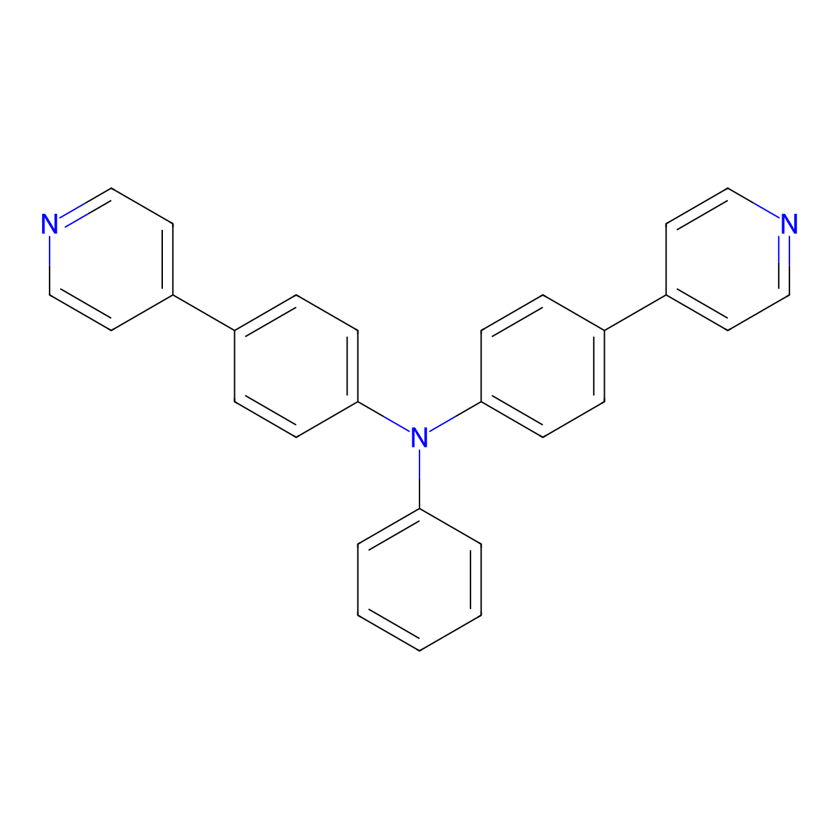 N-Phenyl-4-(4-pyridinyl)-N-[4-(4-pyridinyl)phenyl]benzenamine molecular structure, CAS 2122740-99-0