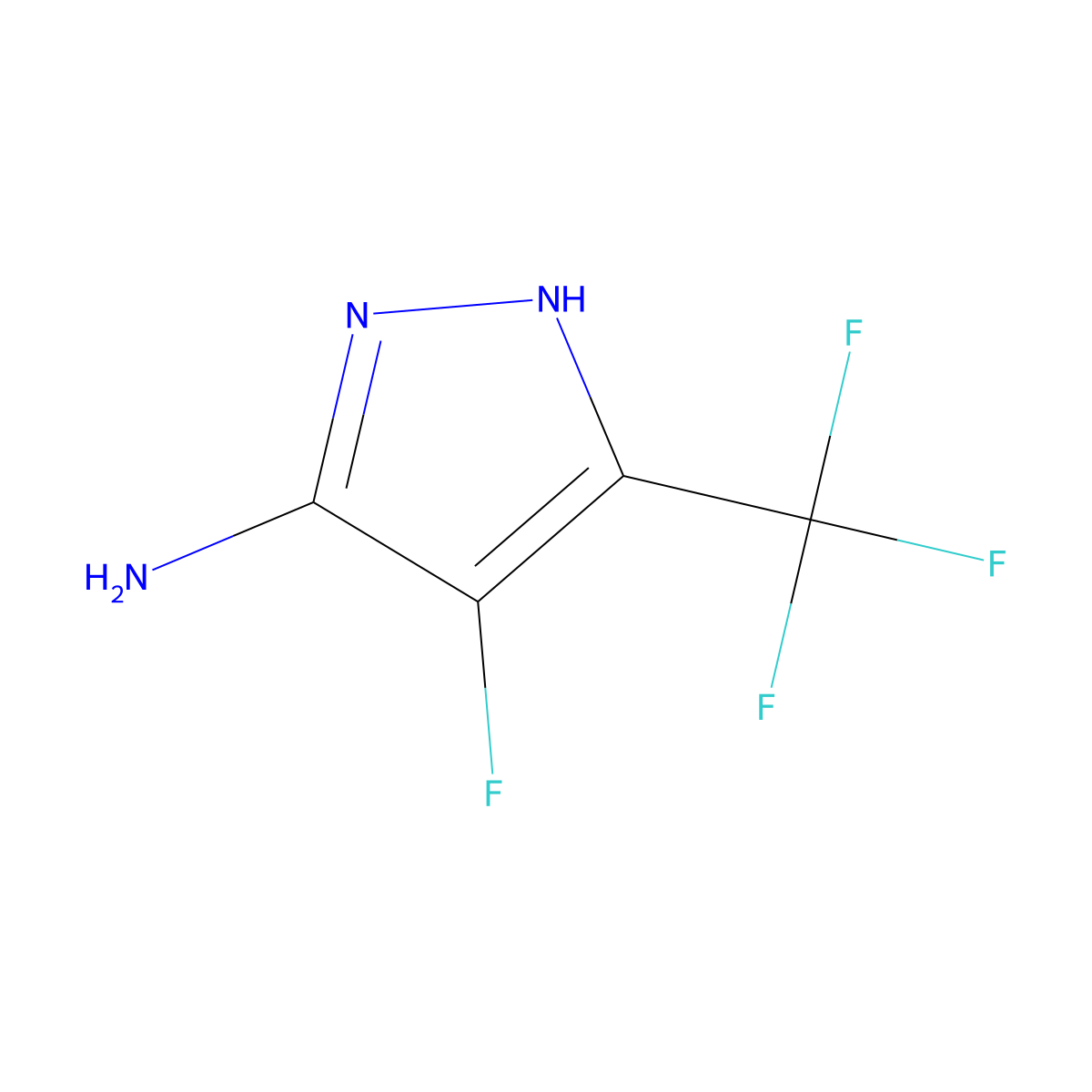 4-fluoro-3-(trifluoromethyl)-1H-pyrazol-5-amine molecular structure, CAS 2122758-67-0