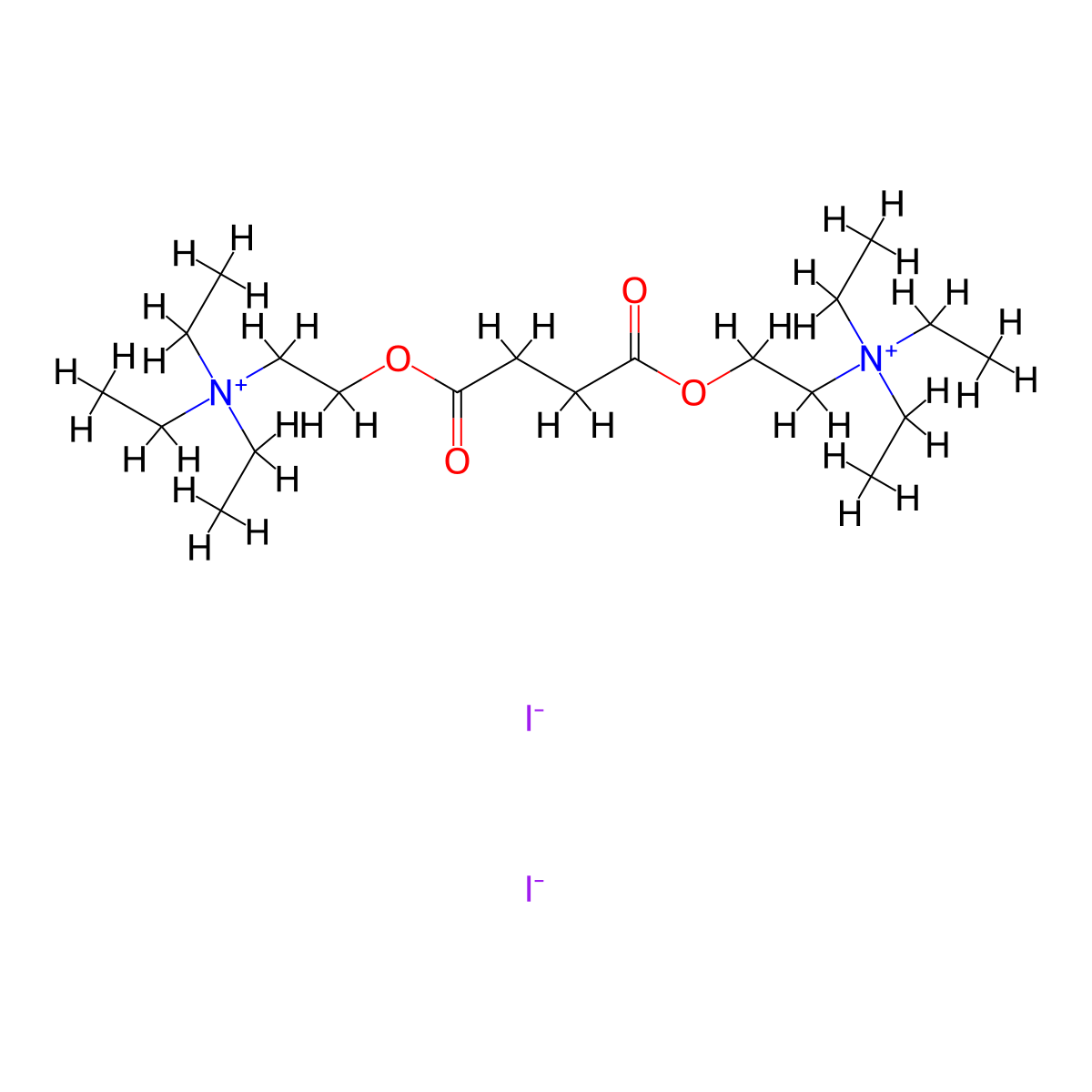 Ammonium, (2-hydroxyethyl)triethyl-, iodide, succinate (2:1) molecular structure, CAS 21228-70-6
