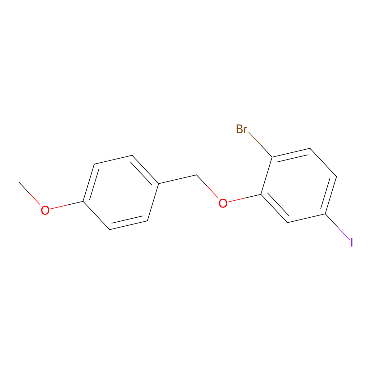 1-Bromo-4-iodo-2-((4-methoxybenzyl)oxy)benzene molecular structure, CAS 2122802-78-0