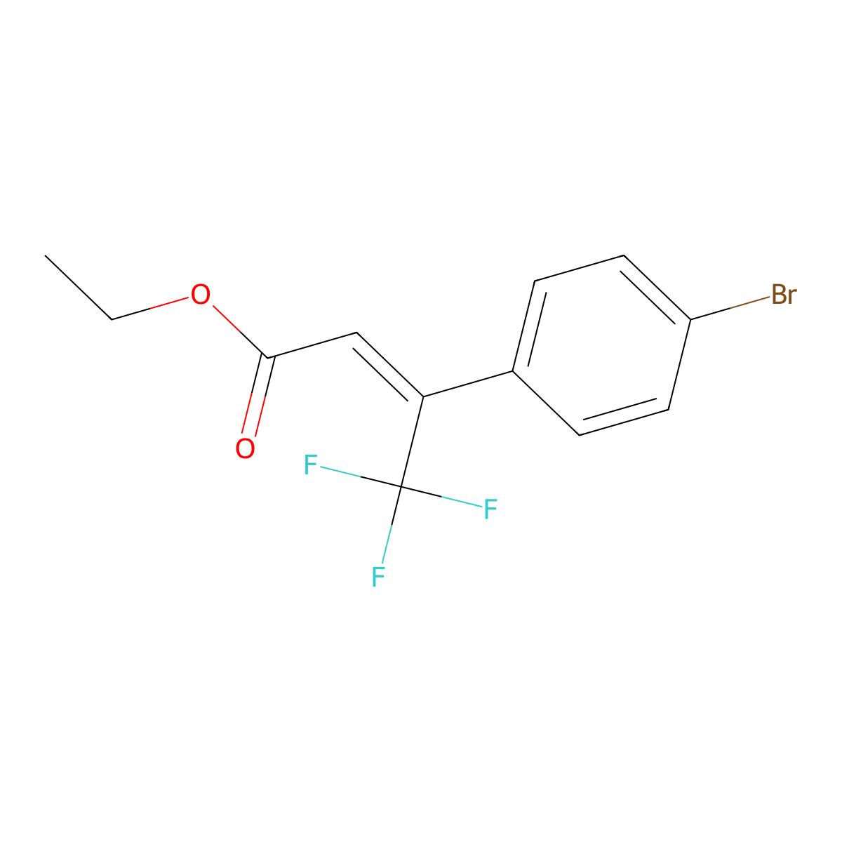 Ethyl (Z)-3-(4-bromophenyl)-4,4,4-trifluorobut-2-enoate molecular structure, CAS 2122856-65-7
