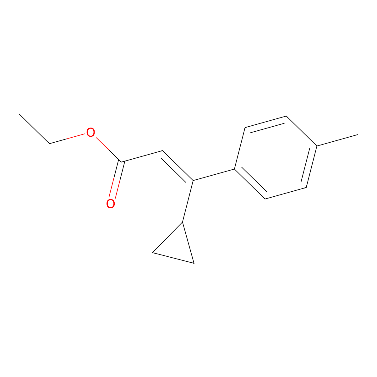 ethyl (2E)-3-cyclopropyl-3-(4-methylphenyl)prop-2-enoate molecular structure, CAS 2122857-40-1