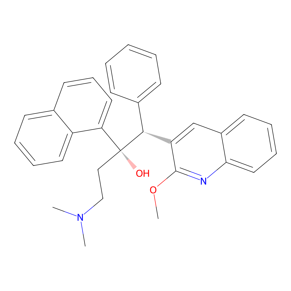 (1R,2S)-4-(Dimethylamino)-1-(2-methoxyquinolin-3-YL)-2-(naphthalen-1-YL)-1-phenylbutan-2-OL bedaquiline impurity molecular structure, CAS 2122862-01-3