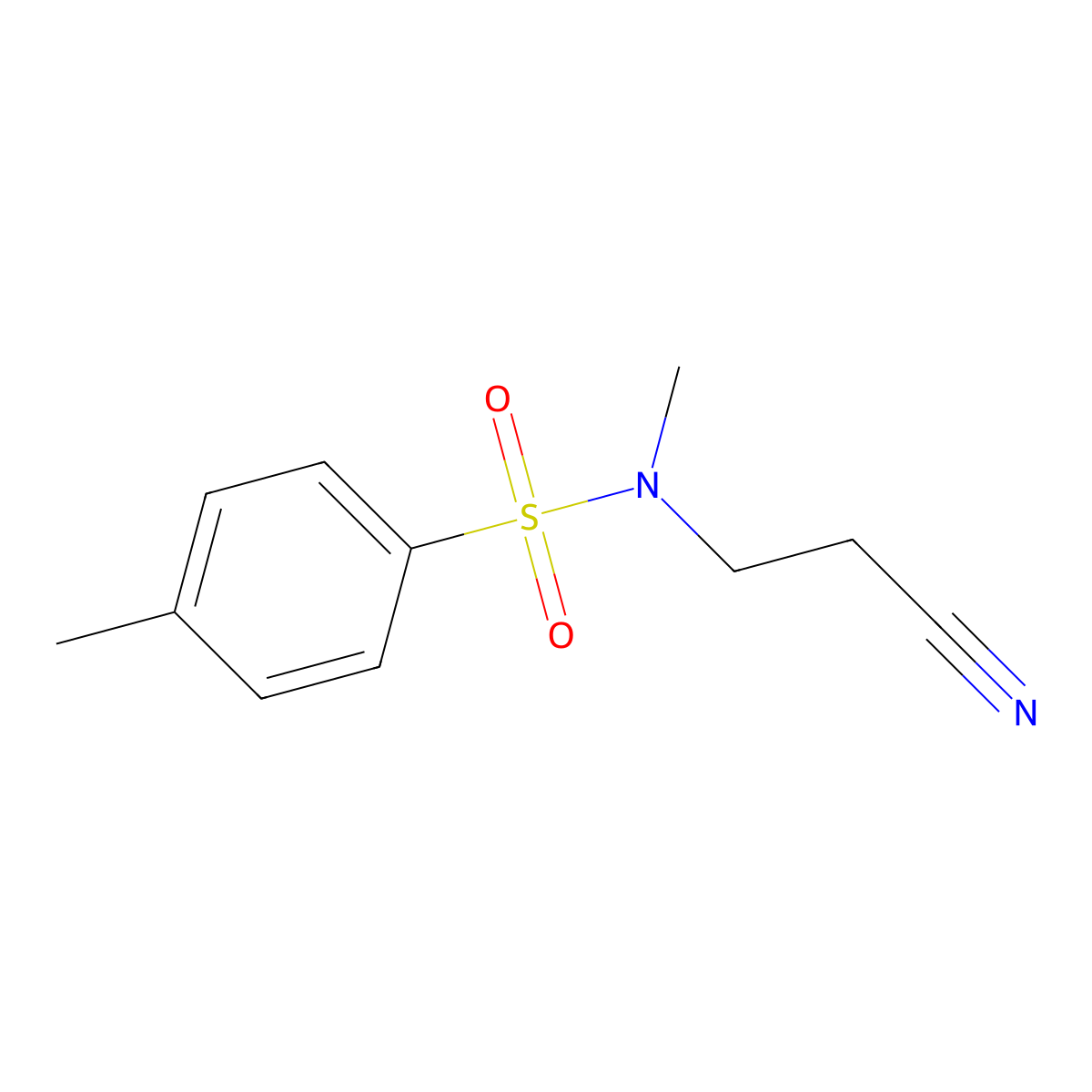 N-(2-cyanoethyl)-N,4-dimethylbenzenesulfonamide molecular structure, CAS 21230-34-2