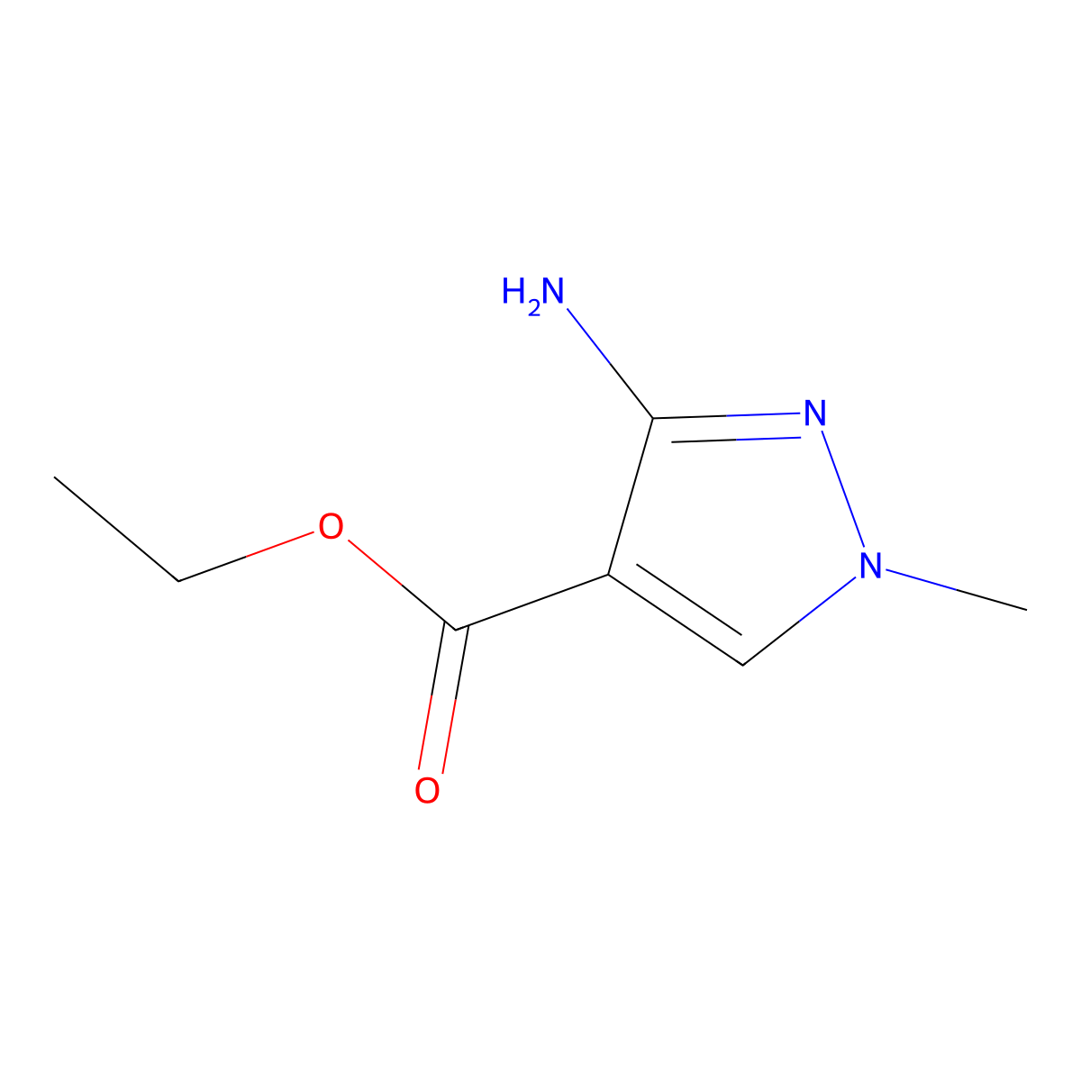 ethyl 3-amino-1-methyl-1H-pyrazole-4-carboxylate molecular structure, CAS 21230-43-3