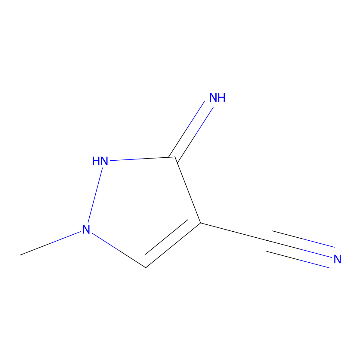 1-Methyl-3-amino-4-cyanopyrazole molecular structure, CAS 21230-50-2